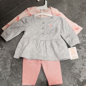 Carter's Grey & Pink 3-Piece Baby Girl Set